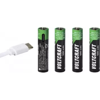 VOLTCRAFT Micro (AAA) Li-Ion akku 500 mAh 1,5 V 4 kpl:n pakkaus (VC-17275565)