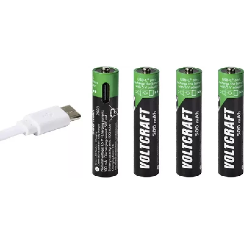 VOLTCRAFT Micro (AAA) Li-Ion akku 500 mAh 1,5 V 4 kpl:n pakkaus (VC-17275565)