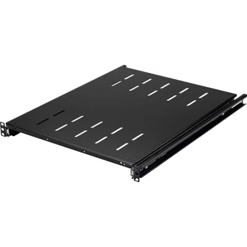 Renkforce RF-7112942 19 inch rack-hylly 1U ulosvedettävä musta