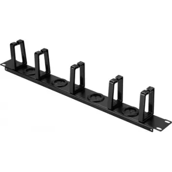 Renkforce RF-7116970 19 inch 1U käännettävä kaapelinhallintapaneeli 360° kaapeliohjaimilla, musta