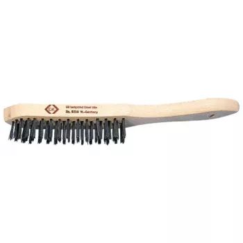 C.K Tools 4-rivinen teräsharja karkaistua ja päästettyä terästä puukahvalla (T6238 4)