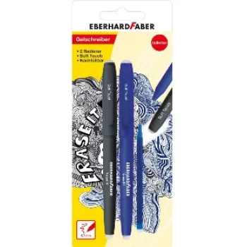 Faber-Castell Eberhard Faber Erase it! geelikynä, 0,7 mm, sininen, Action Set, blisteripakkaus 582103