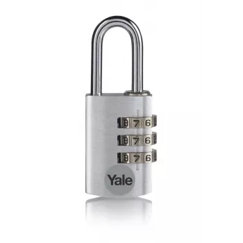 Yale YE3CB/38/131/1/S 38 mm hopeinen yhdistelmäriippulukko