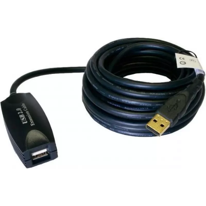 EXSYS EX-1401 aktiivinen USB 2.0 jatkokaapeli 5m USB-A uros naaras signaalin regeneroinnilla