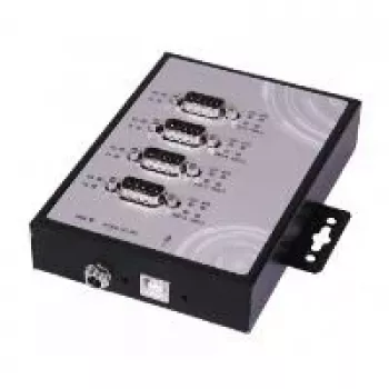 EXSYS EX-1344HMV teollinen 4-porttinen USB 2.0 -keskitin, metalli, DIN-kisko-/seinäasennus, 7-24V DC, ESD- ja ylijännitesuojaus