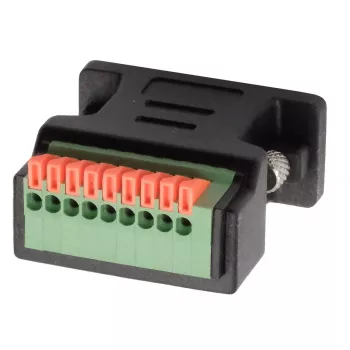 EXSYS EX-49110 DB9-pistoke 9-pin ruuviliitinrima -adapteri painonapilla