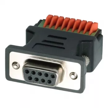 EXSYS EX-49111 9-pin D-Sub -liitin 9-pin ruuviliitinrima -adapteri painonapilla, harmaa