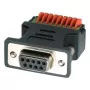 EXSYS EX-49111 9-pin D-Sub -liitin 9-pin ruuviliitinrima -adapteri painonapilla, harmaa