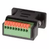EXSYS EX-49111 9-pin D-Sub -liitin 9-pin ruuviliitinrima -adapteri painonapilla, harmaa