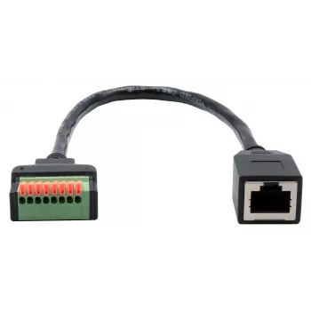 EXSYS EX-49120 RJ45-liitin 8-pin riviliitin -adapterikaapeli, CAT.6, 30 cm, painonapilla
