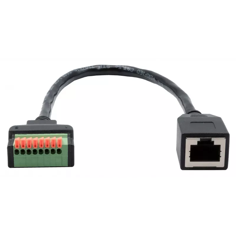 EXSYS EX-49120 RJ45-liitin 8-pin riviliitin -adapterikaapeli, CAT.6, 30 cm, painonapilla