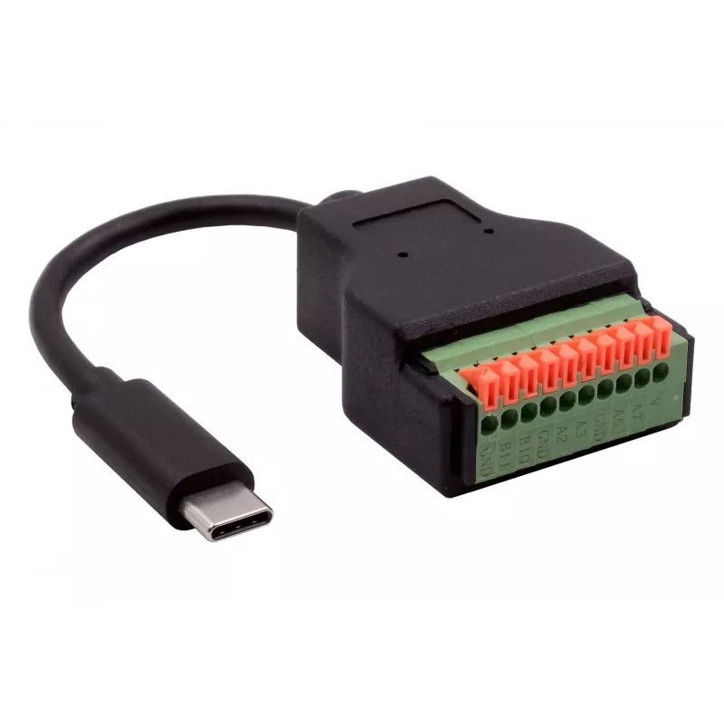 EXSYS EX-49125 USB-C-pistoke 10-pin riviliitin -adapterikaapeli painonapilla, 15 cm, USB 3.2 Gen 1