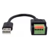 EXSYS USB-A-pistoke 5-pin riviliitin -adapterikaapeli painonapilla, USB 2.0, 15 cm EX-49129