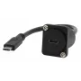 EXSYS EX-49166 D-tyypin USB-C-liitin pistokkeeseen -adapterikaapeli, USB 3.2 Gen 2, 20 cm, musta