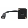 EXSYS EX-49166 D-tyypin USB-C-liitin pistokkeeseen -adapterikaapeli, USB 3.2 Gen 2, 20 cm, musta