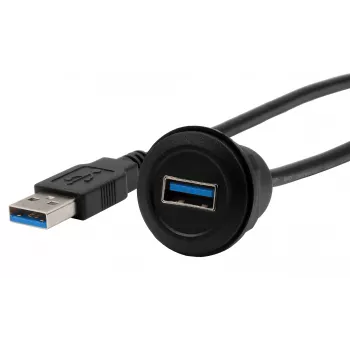 EXSYS EX-49220 USB 3.2 Gen 1 asennusadapterikaapeli, Type-A naaras - uros, 30 cm, musta