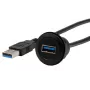 EXSYS EX-49220 USB 3.2 Gen 1 asennusadapterikaapeli, Type-A naaras - uros, 30 cm, musta