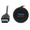 EXSYS EX-49220 USB 3.2 Gen 1 asennusadapterikaapeli, Type-A naaras - uros, 30 cm, musta