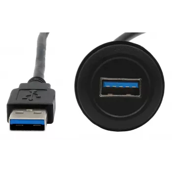 EXSYS EX-49220 USB 3.2 Gen 1 asennusadapterikaapeli, Type-A naaras - uros, 30 cm, musta
