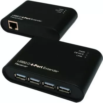 EXSYS EX-1445 Gigabit Ethernet -jatkosarja 2-johtimisen yli, 500 m, musta