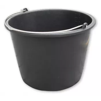 Bradas KTW20 rakennusämpäri 20 L PVC musta pyöreä metallisankakahvalla ja tilavuusasteikolla