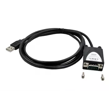 EXSYS EX-1311-2IS USB 2.0 - RS-232 sarja-adapteri FTDI FT232RL -piirisarjalla, 921,6 Kbps, DB9-urosliitin, 0,8 m kaapeli