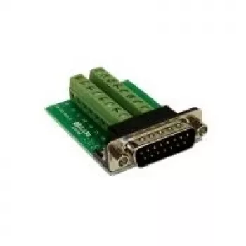 EXSYS EX-49010 15-pin D-SUB -liitin 16-pin ruuviliitinrimaan -adapteri, vihreä/hopea
