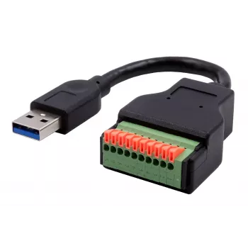 EXSYS EX-49127 USB-A-pistoke 10-pin-liitinterimaan -adapterikaapeli painonapilla, USB 3.2 Gen 1, 15 cm