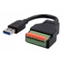 EXSYS EX-49127 USB-A-pistoke 10-pin-liitinterimaan -adapterikaapeli painonapilla, USB 3.2 Gen 1, 15 cm