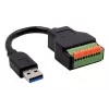 EXSYS EX-49127 USB-A-pistoke 10-pin-liitinterimaan -adapterikaapeli painonapilla, USB 3.2 Gen 1, 15 cm