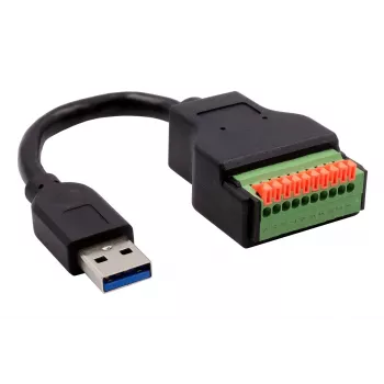 EXSYS EX-49127 USB-A-pistoke 10-pin-liitinterimaan -adapterikaapeli painonapilla, USB 3.2 Gen 1, 15 cm