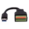 EXSYS EX-49127 USB-A-pistoke 10-pin-liitinterimaan -adapterikaapeli painonapilla, USB 3.2 Gen 1, 15 cm