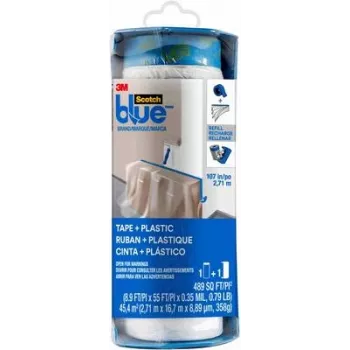 3M PTD2093EL-107 ScotchBlue™ suojakalvo integroidulla teipillä, sininen, 17 m x 2,7 m, 1 rulla