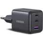 UGREEN 30W 3-porttinen GaN II pikalaturi USB-A & 2 x USB-C musta (55536)