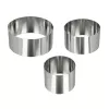 Metaltex pyöreät ruostumattomat teräskeittorenkaat, 3 kpl:n setti, hopea, 45 mm korkeus 204536010