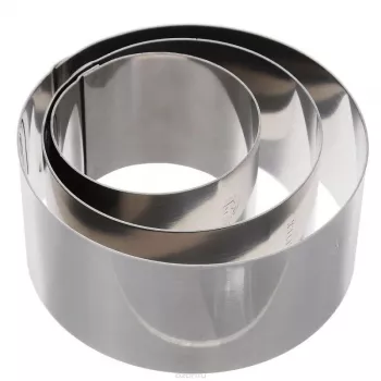 Metaltex pyöreät ruostumattomat teräskeittorenkaat, 3 kpl:n setti, hopea, 45 mm korkeus 204536010
