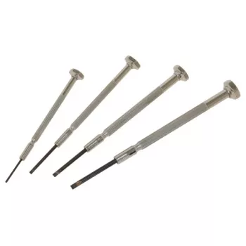 C.K Tools T4852P tarkkuusruuvimeisselisarja, 4 osaa, taltta, 2,0/2,5/3,0/3,5 mm, kromi-vanadiini, kaksikomponenttikahva