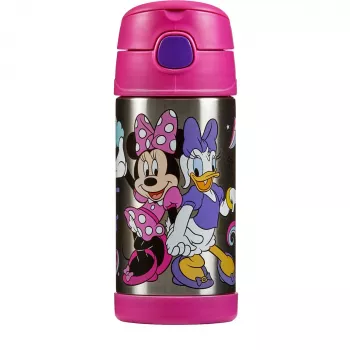 THERMOS FUNTAINER juomapullo pillillä, Disney Minnie Mouse, 0,35 L, ruostumaton teräs, vaaleanpunainen 4113.412.035