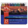 Caran d'Ache Neocolor I vahaliidut, 15 eri väriä, pyöreä, paperikääre, metallirasia 7000.315