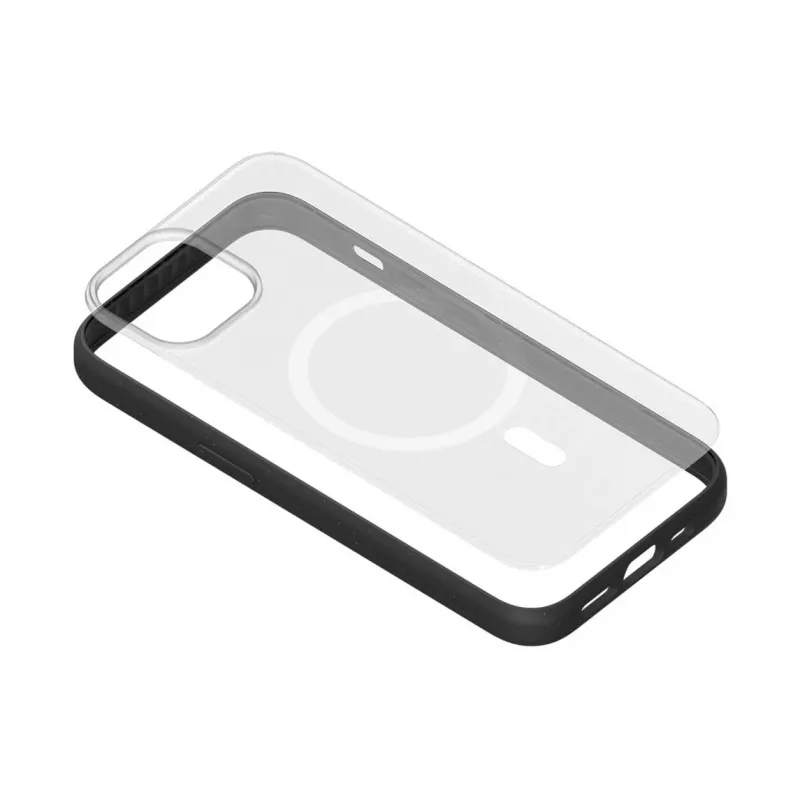 Woodcessories ECO643 iPhone 14 Plus kotelo - ympäristöystävällinen musta & läpinäkyvä takakansi