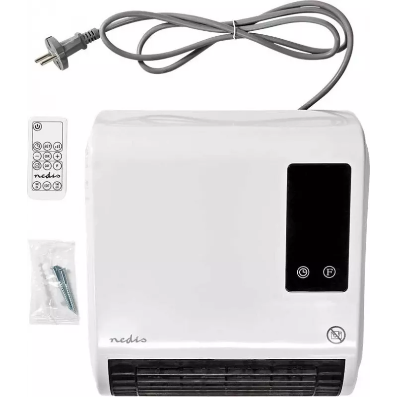 Nedis HTBA20WT -keraaminen lämmitin 1500 W valkoinen/harmaa jopa 20 m²