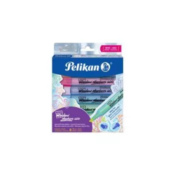 Pelikan ikkunamarkkeri 600, 8-osainen sarja, lajitellut värit, vesipohjainen, kosteana pyyhittävä lasille, peilille, ikkunalle - 1 sarja (400205347)