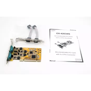 EXSYS EX-42034IS 4-porttinen RS-232/422/485 PCI-sarjakortti ylijännitesuojauksella ja optisella eristyksellä