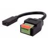 EXSYS EX-49122 USB-C naaras - 5-pin riviliitin sovitin painonapilla, USB 2.0, 15 cm
