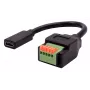 EXSYS EX-49122 USB-C naaras - 5-pin riviliitin sovitin painonapilla, USB 2.0, 15 cm