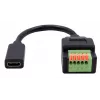EXSYS EX-49122 USB-C naaras - 5-pin riviliitin sovitin painonapilla, USB 2.0, 15 cm