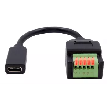 EXSYS EX-49122 USB-C naaras - 5-pin riviliitin sovitin painonapilla, USB 2.0, 15 cm