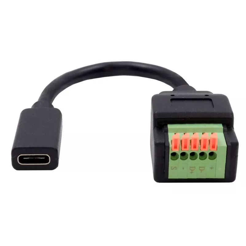 EXSYS EX-49122 USB-C naaras - 5-pin riviliitin sovitin painonapilla, USB 2.0, 15 cm