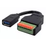 EXSYS EX-49126 USB-A naaras - 10-pin riviliitin sovitinkaapeli painonapilla, USB 3.2 Gen 1, 15 cm