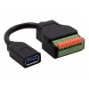 EXSYS EX-49126 USB-A naaras - 10-pin riviliitin sovitinkaapeli painonapilla, USB 3.2 Gen 1, 15 cm